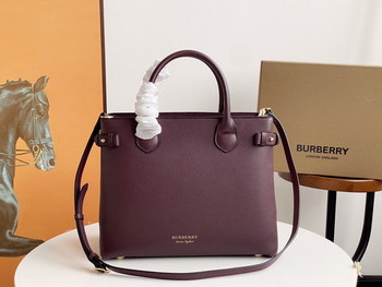 Replica Replica Burberry Tote Bag Wine Leather 34cm