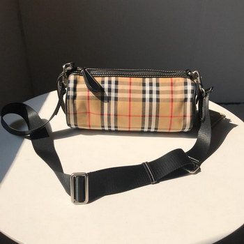 Replica Cheap Replica Burberry The Small Vintage Check and Leather Barrel Bag