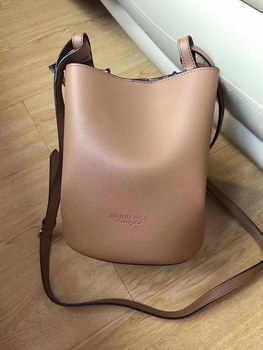Replica Burrberry Leather and Haymarket Check Crossbody Bucket Bag Mid Camel