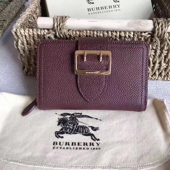 Replica Burberry Textured Leather Continental Women Wallet Brown
