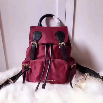Replica Burberry 66171 The Medium Red Rucksack in Technical Nylon and Leather