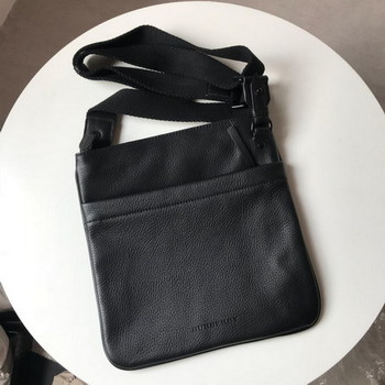 Replica Burberry Men Leather Crossbody Bag Black