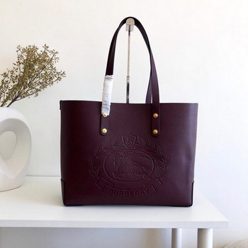 Replica Cheap Replica Burberry Small Embossed Crest Leather Tote Burgundy
