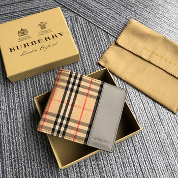 Replica New Replcia Burberry Small Scale Check International Bifold Wallet Grey