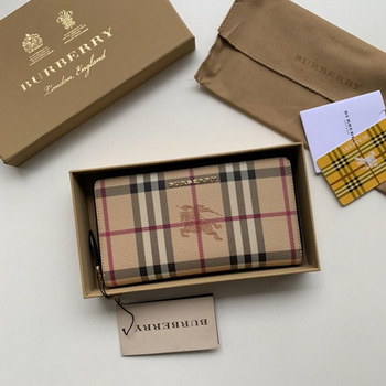 Replica Replica Burberry Women Haymarket Check and Leather Ziparound Wallet
