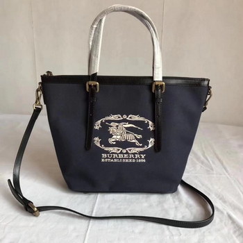Replica Burberry BR002 Women Shopping Shoulder Bag Blue And Black