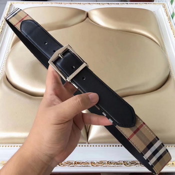 Replica Burrberry 35cm Reversible Leather Belt With Silver Buckle 005