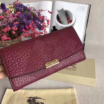 Replica Burberry Leather Wallet with Chain Burgundy