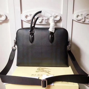 Replica Burberry The Slim Barrow in London Check Briefcase Blue