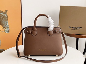 Replica Replica Burberry Tote Bag Khaki Leather 26cm