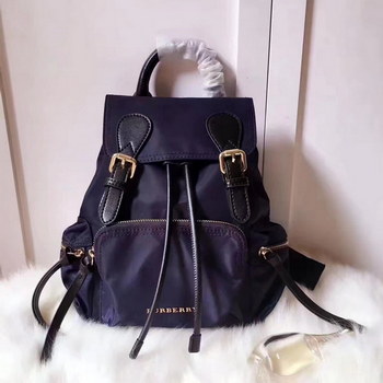 Replica Burberry 66171 The Medium Blue Rucksack in Technical Nylon and Leather