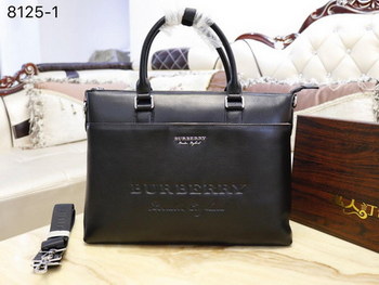 Replica Burberry 8125 1 Men Leather Briefcase Black