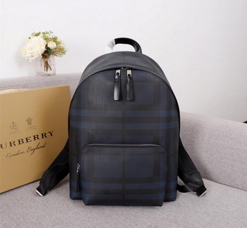Replica AAA Replica Burberry 40315661 Men Leather Trim London Check Backpack Navy