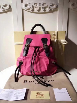 Replica Burberry 66171 The Medium Pink Rucksack in Technical Nylon and Leather