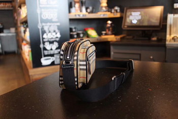 Replica Fake Burberry 40743481 Men Vintage Check and Leather Crossbody Bag