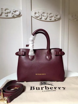 Replica 2017 New Burberry Banner 7461 Women Leather Wine Wavy Handbags