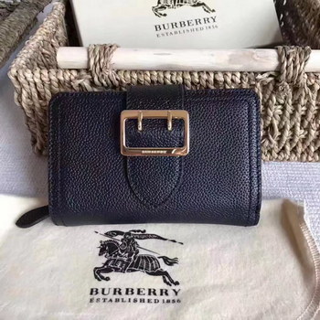 Replica Burberry Textured Leather Continental Women Wallet Black
