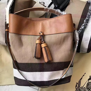 Replica Original Burberry Hobo Ashby Canvas and Leather Medium Shoulder Bags