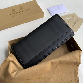 Replica Replica Burberry Men Vintage Check Leather Long Wallet Black Br02