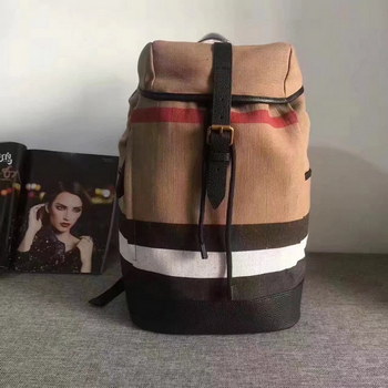 Replica Buberry 2017 Backpack in Canvas Check and Leather