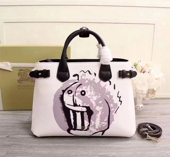 Replica Burberry The Medium Banner in Leather with Pallas Helmet Motif Purple