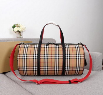 Replica Replica Burberry 40742791 Large Men Check Leather Travel Bag