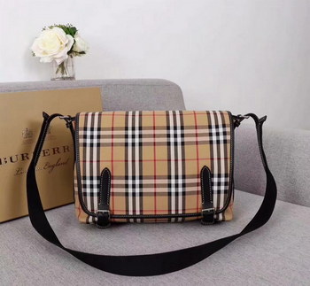 Replica Replica Burberry Vintage Check and Leather Leather Crossbody Bag Men And Women