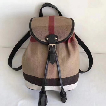 Replica Burberry The Medium Rucksack in Canvas Check and Leather