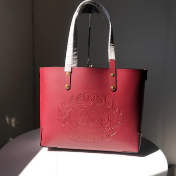 Replica Fake Burberry 40801091 Small Embossed Crest Leather Women Tote Red