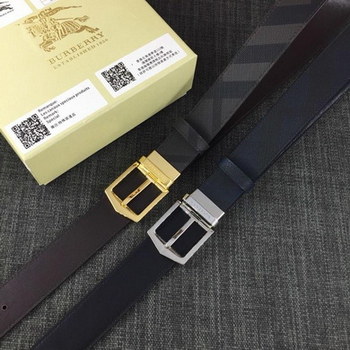 Replica Replica Burberry 35cm Reversible Leather Belt With Gold Buckle 012
