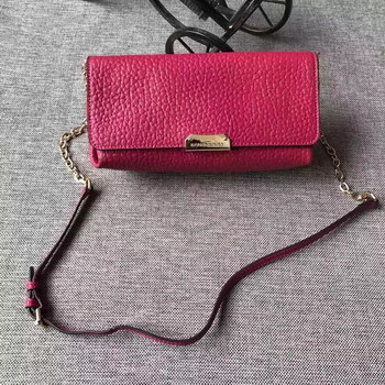 Replica Original Burberry Signature Grain Leather Mini Crossbody Clutch Bags Pink