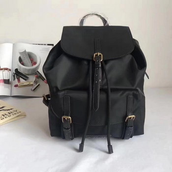 Replica Burberry Women Backpack Nylon and Black Leather