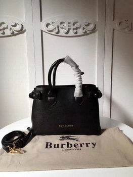 Replica 2017 New Burberry Banner 7461 Women Leather Black Handbags