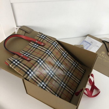 Replica AAA Replica Burberry Women Shopping Bag in Plastic Vintage Check