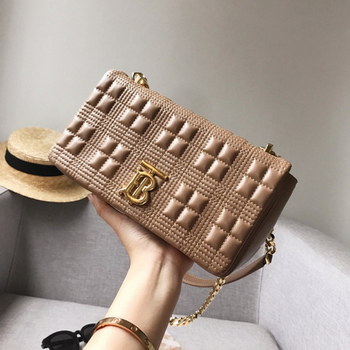 Replica 2021 Limited Burberry Small Quilted Lambskin Lola Bag Chocolate Copy
