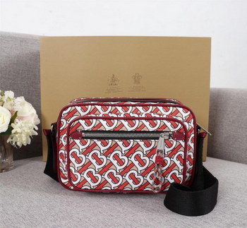 Replica Replica Burberry Men 80116771 Monogram Print and Leather Crossbody Bag