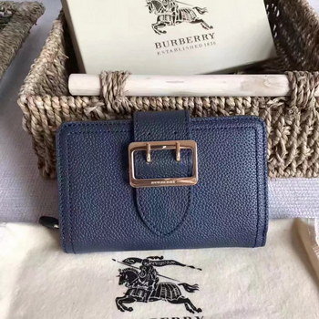 Replica Burberry Textured Leather Continental Women Wallet Blue