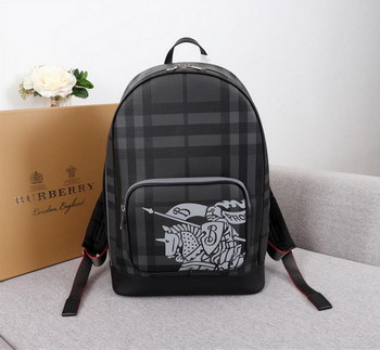 Replica Replica Burberry Men 80051601 London Check and Leather Backpack With Logo