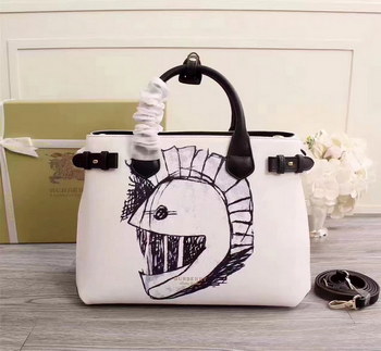 Replica Burberry The Medium Banner in Leather with Pallas Helmet Motif