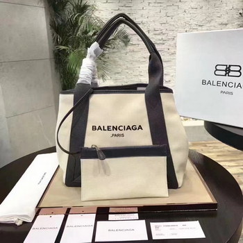 Replica Balenciaga Navy Cabas M Calfskin Tote Bag Black