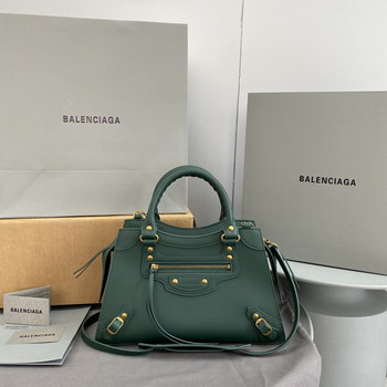 Replica Original Copy Balenciaga Neo Classic Medium Top Handle Bag Green Smooth Calfskin