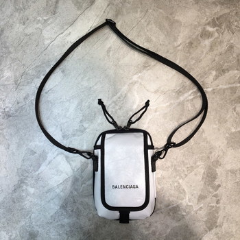 Replica Top Replica Balenciaga Shopping Phone Bag Nappa Leather White