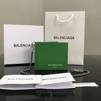 Replica Replica Balenciaga Mens Green ??Explorer Square Wallet Chain