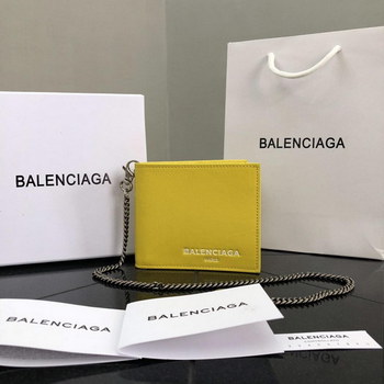 Replica Replica Balenciaga Mens Yellow ??Explorer Square Wallet Chain