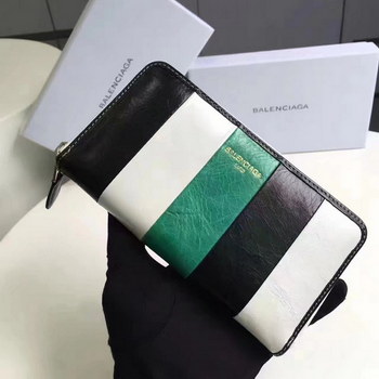 Replica Balenciaga Holiday Collection Bazar Continental Zip Wallet Green