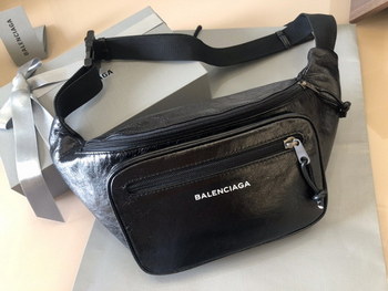 Replica Copy Balenciaga Fashion Oil Wax leather Belt Pack Black Most Popular