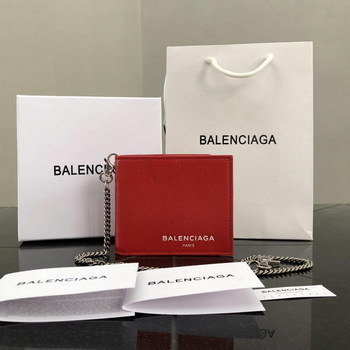 Replica Replica Balenciaga Women Red ??Explorer Square Wallet Chain