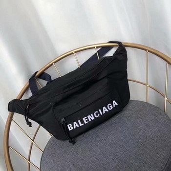 Replica Top Quality Balenciaga Women Wheel Belt Pack Black With White Logo