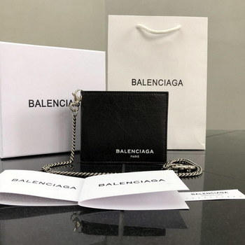 Replica Replica Balenciaga Men?s ?Black ??Explorer Square Wallet Chain