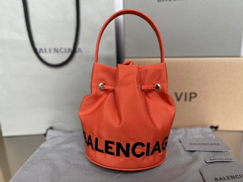 Replica Copy Balenciaga Wheel XS Drawstring Bucket Bag in Orange